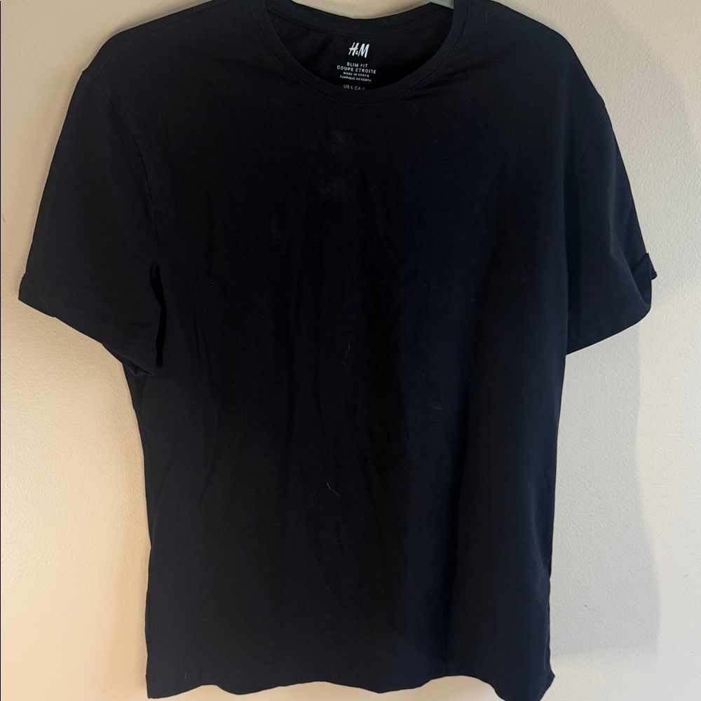 H&M Men's Dark Navy Short Sleeve Tee
